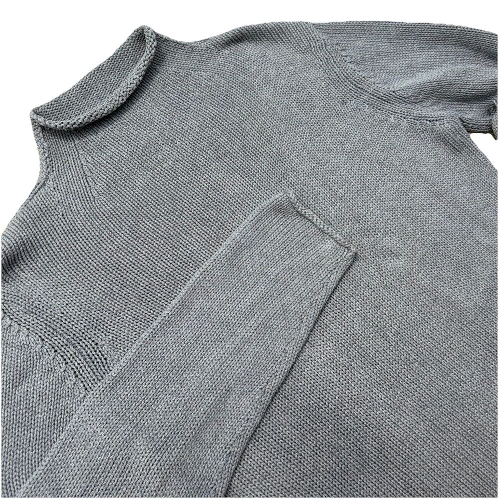 J.Crew Mock Neck Cotton Sweater Heavy Knit Pullover Long Sleeve Size Large - Picture 3 of 8